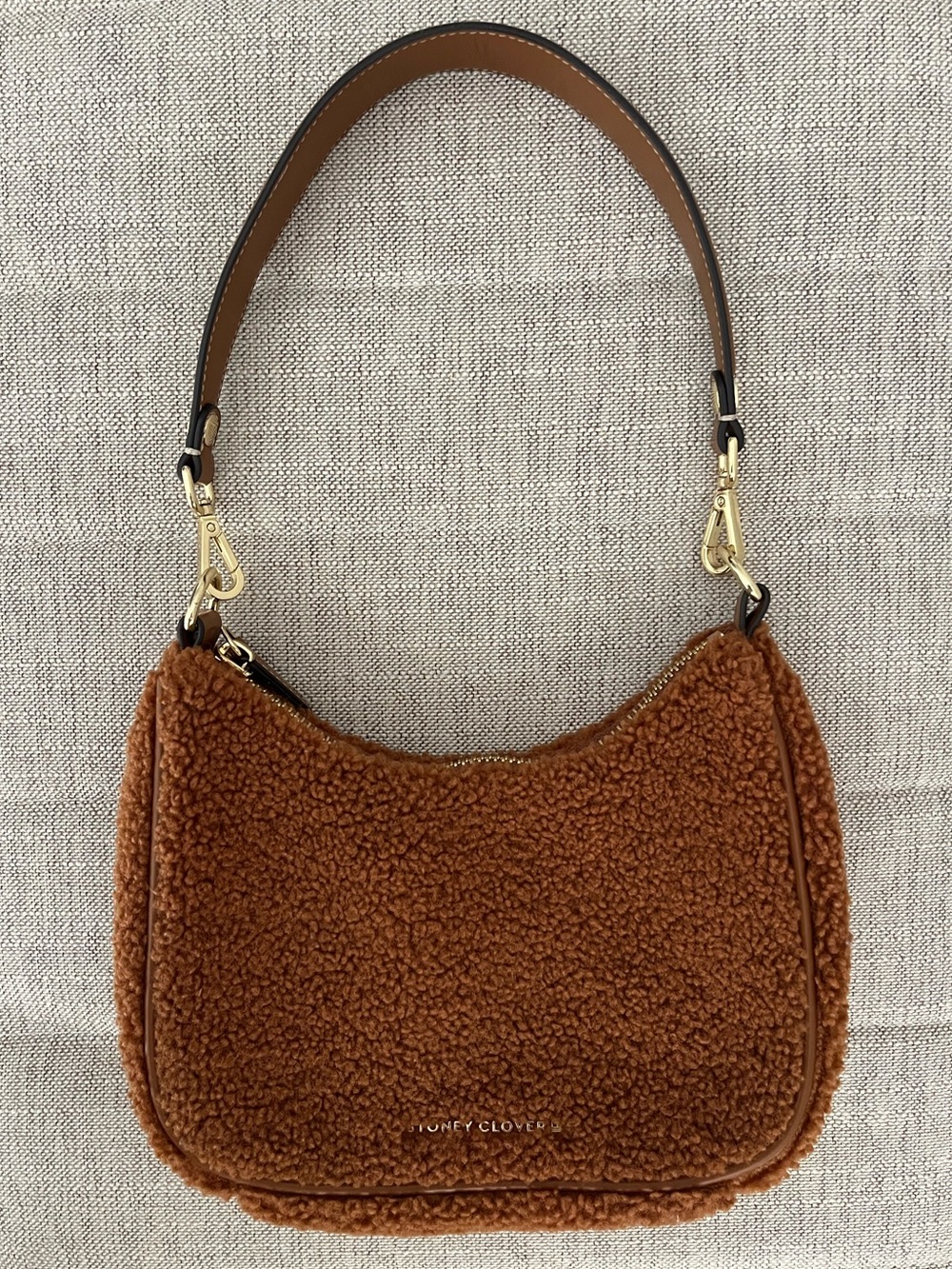 Stoney Clover Lane Cozy Sherpa Teddy Shoulder Bag -Brown